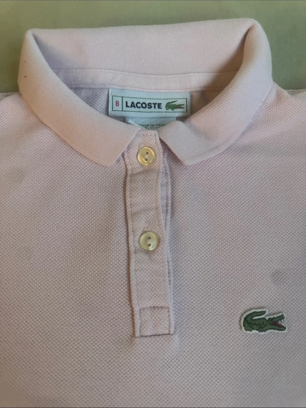 Lacoste Light Pink Girls' Short Sleeve Polo